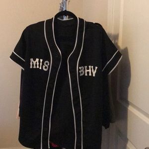Tops - Oversized Baseball Jersey black and white Top Tops - Oversized Baseball Jersey black and white Top